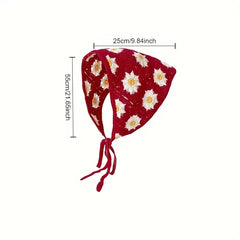 Lunivop  Elegant Knitted Triangle Scarf Headband for Women Fashion Girl strawberry Versatile pattern Hair Band Hair Accessory