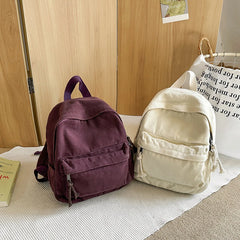 Lunivop 100% Cotton Small Backpacks Women Solid Canvas Little Leisure Or Travel Bags Cute Cloth Child School Bags Shoulder Green Package