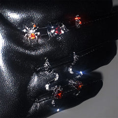 Lunivop New Fashion Gothic Red Zircon Spider Snake Devil Cobweb Earrings for Women Exquisite Stainless Steel Studs Cool Party Jewelry