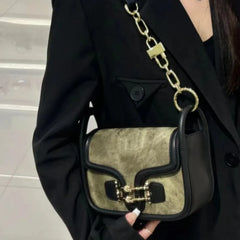 Lunivop  Retro Green Lock Shoulder Bag Women Large Capacity Square Crossbody Bag Ladies Fashion Premium Luxury Design Underarm Bags