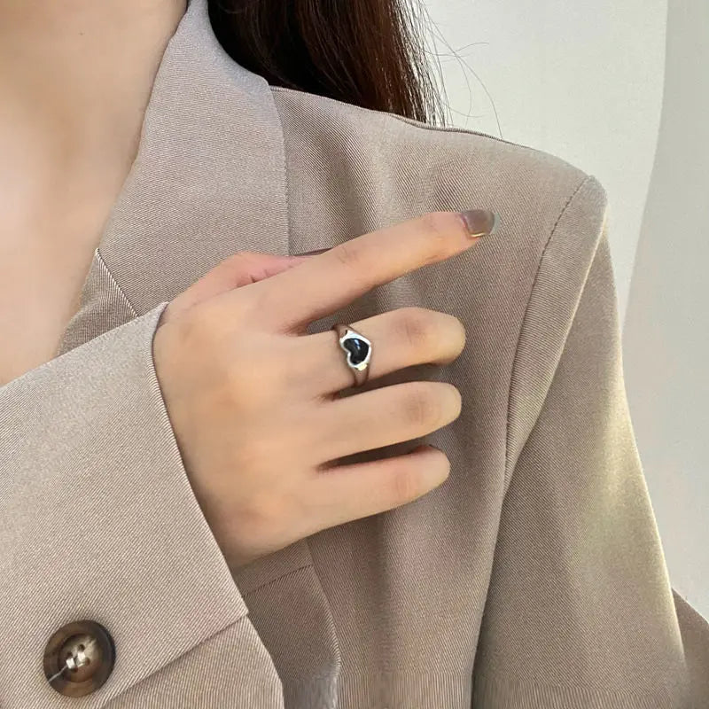 Lunivop Punk Silver Color Copper Stars Open Rings for Men Fashion Jewelry Gift Hip Hop Vintage Ring