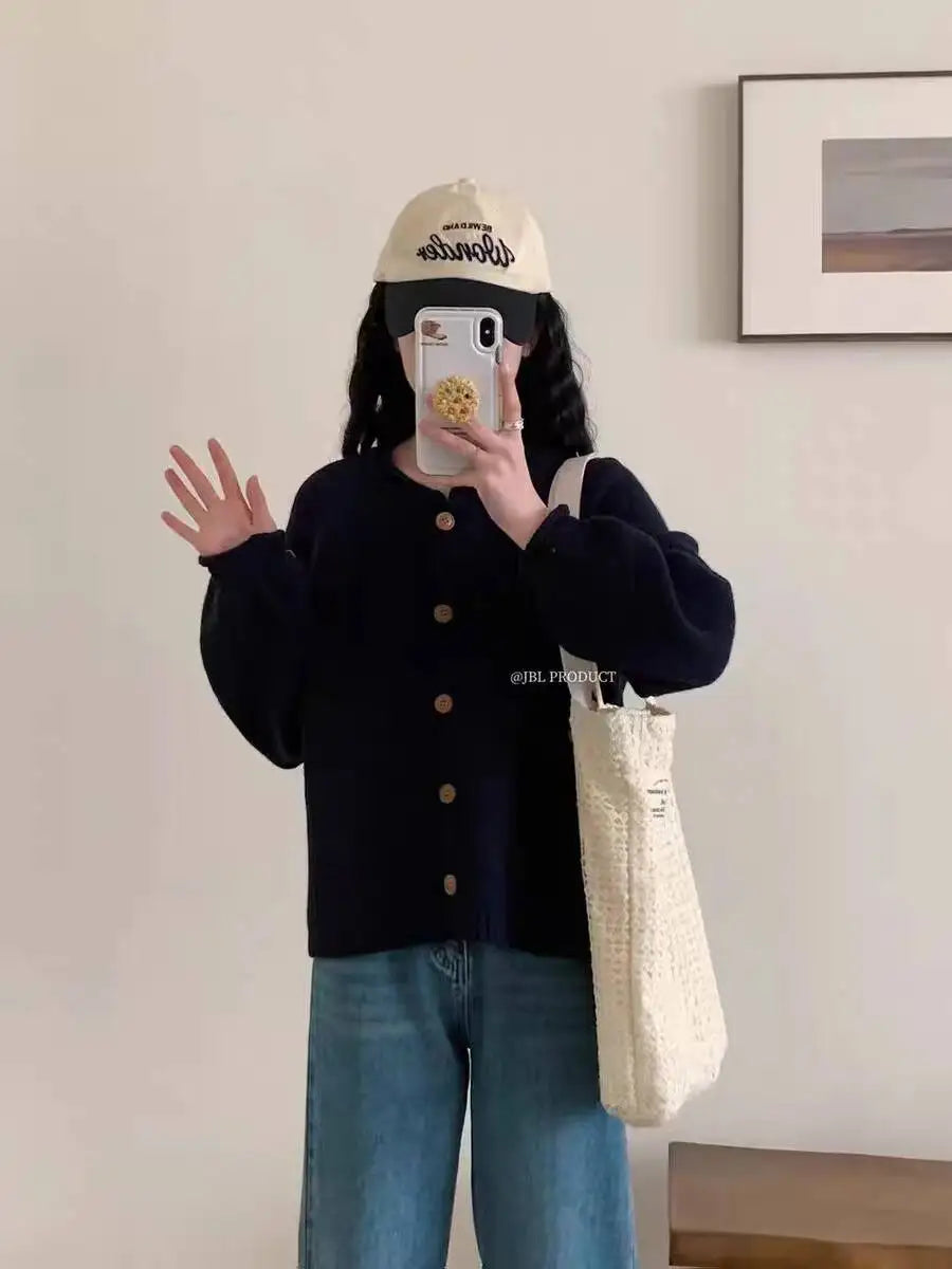 Lunivop Women Sweater Cardigan Soft Knitted Button-Down Long Sleeve Plain Sweater Jacket Top Fall Winter Korean Ladies Chic Outfit