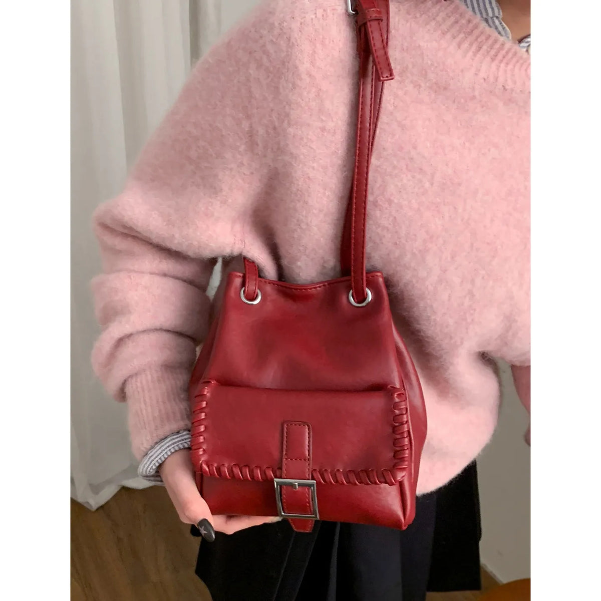 Lunivop  Versatile Bucket Crossbody Bags Korean Spring Underarm Bag for Women