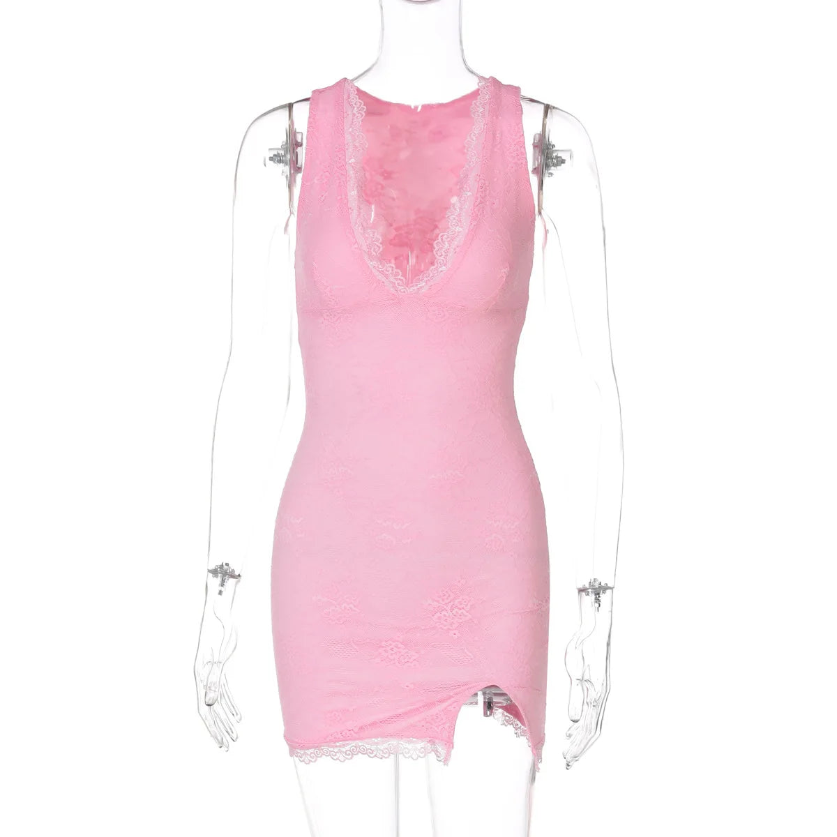 Lunivop Gtpdpllt Lace Deep V Backless Sexy Dresses For Women Short Nightclub Party Dress Sleeveless Bodycon Mini Summer Vestidos