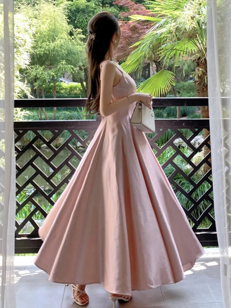 Lunivop  Elegant Princess Womens Dresses Sleeveless Square Collar Wedding Evening Party Dress Fashion A-Line Vestidos Female Clothes New