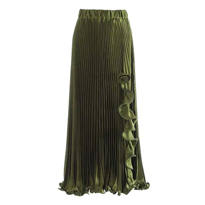 Lunivop Fashion Women's High Waist Skirt 3D Flower Asymmetric Lotus Leaf Edge A Line Female Skirts New Tide