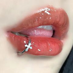 Lunivop Stainless Steel Lip Ring Hinged Star Bites Piercing Nose rings Earrings Spicy Girl Heart Vertical Labret Piercing Body Jewelry