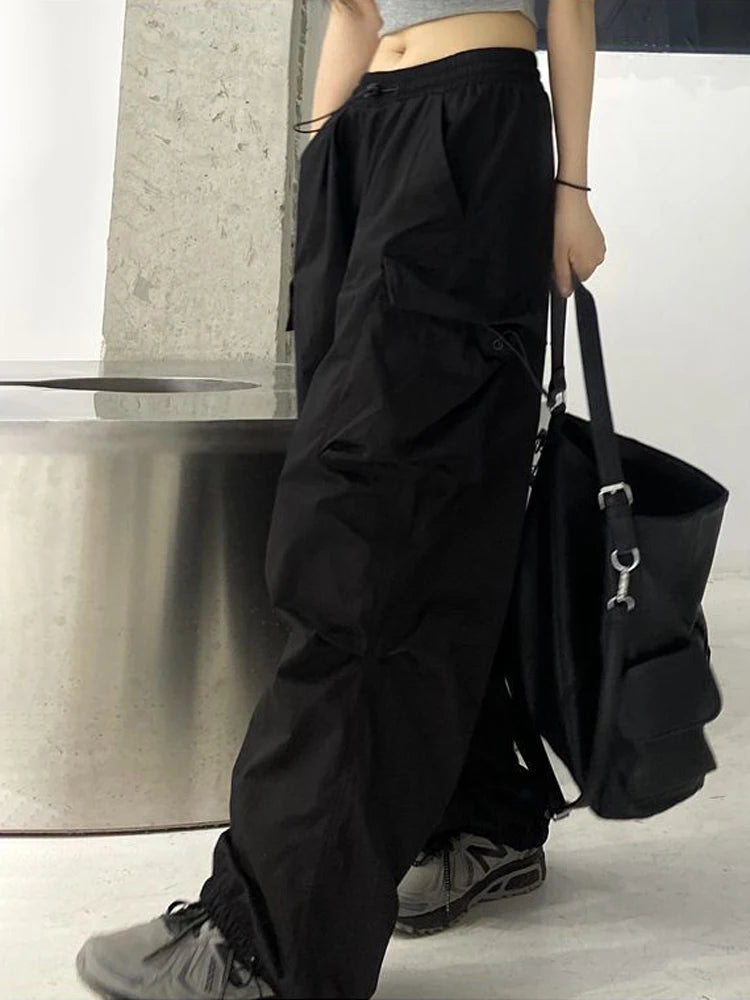 Lunivop Streetwear Hip Hop Cargo Pants Women Fashion Pockets Oversize Loose Trousers Summer Bf Korean High Waist Wide Leg Pants New