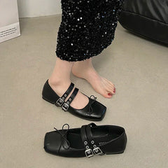 Lunivop  Designer Spring Women Mary Jane Shoes Fashion Square Toe Ladies Comfort Soft Sole Flats Women's Comfort Ballerinas Shoes