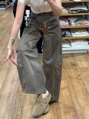 Lunivop  Women's Autumn Workwear Denim Wide Leg Loose High Waist Pant