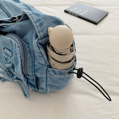 Lunivop Blue Denim Messenger Bags Women 100% Cotton Crossbody Bags Preppy Style Cloth Shoulder Bags Korea Style Leisure Satchels