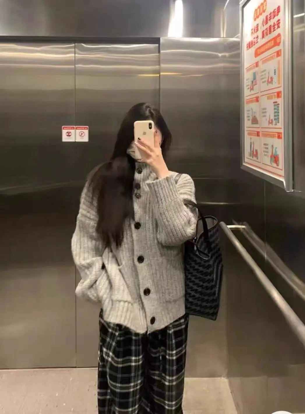 Lunivop Slouchy Knit Cardigan for Women Rib-knit Pockets Front High Neck Button Up Sweater Jacket Coat Female Autumn Winter Basic Outfit