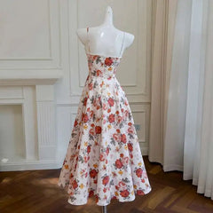 Lunivop  2025 Spring And Summer New Large Floral Print Romantic Women Dress Fitted Bodice Sleeveless Elegant Dresses Female