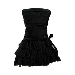 Lunivop  Harajuku Women Casual Chic Dress Sexy Slim Fit Chic Solid Color Bowknot Design Suspender Mini Dresses Y2K Gothic Rock Streetwear