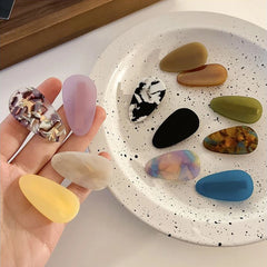 Lunivop  2pcs Contrast Color Hairpin Women Oval Acetate Bangs Clip Duckbill Clip Girls Hair Clip Temperamental Headdress Hair Accessories