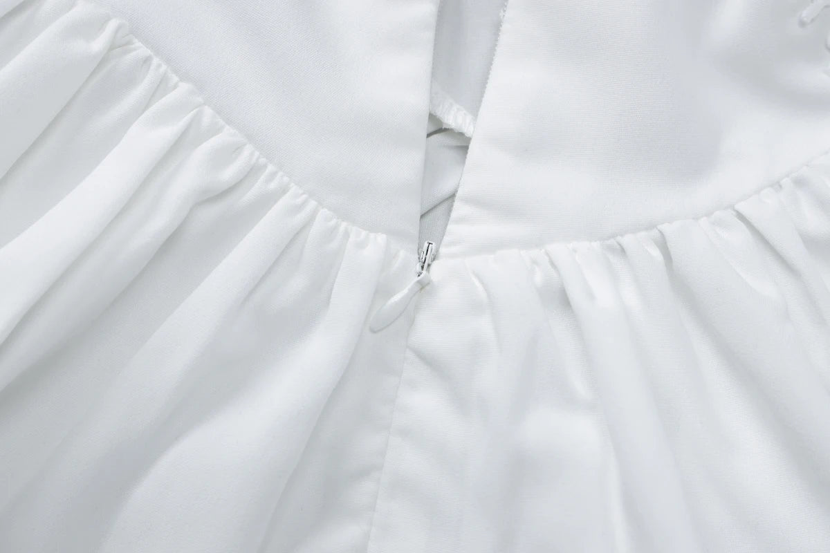 Lunivop Elegant Evening Party Ruffles Ball Short Dresses Lace Up Zipper Backless Sleeveless Summer 2024 Wholesale Fashion Dress