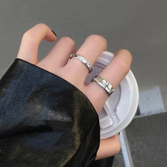 Lunivop Punk Silver Color Copper Stars Open Rings for Men Fashion Jewelry Gift Hip Hop Vintage Ring