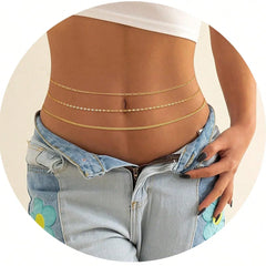 Lunivop  Sexy Belly Chains For Women Beads Cuban Waist Chain Jewelry For Beach Accessories