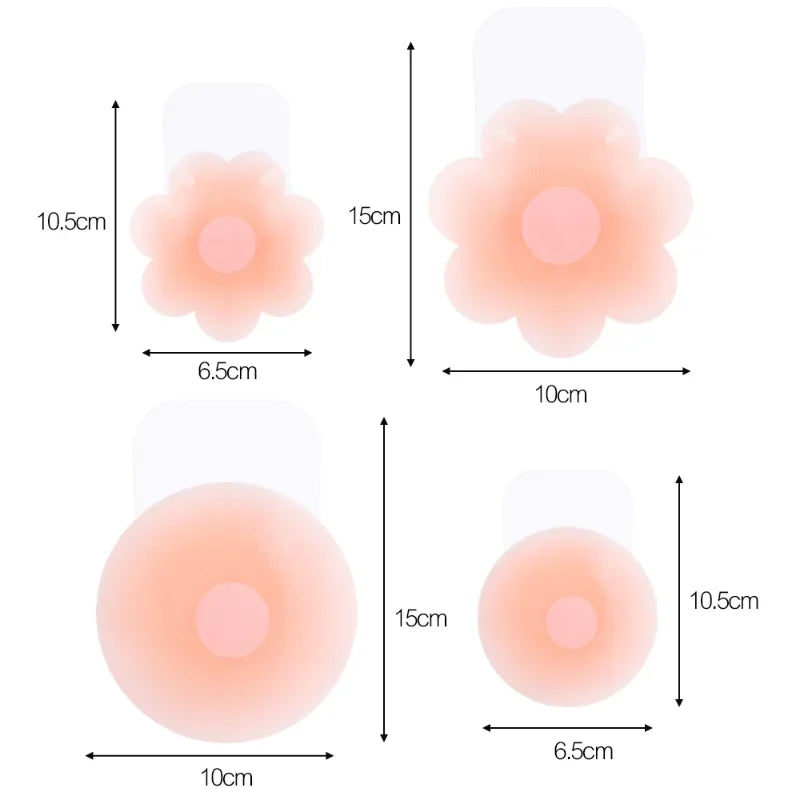 Lunivop Silicone Nipple Cover Reusable Women Adhesive Invisible Lift Up Bra Stickers Bra Breast Petals Pasty Pad Strapless Sticky Bras