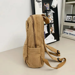Lunivop  Solid Canvas Backpacks 100% Cotton School Bags Korea Style Cloth Satchels Simple Black Leisure Or Travel Shoulder Packages