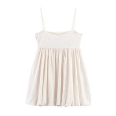 Lunivop  summer new women's casual fashion simple and comfortable French cotton embroidered bud suspender dress