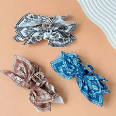 Lunivop  Vintage Cashew Pattern Bow Hair Claw For Women Elegant Shark Clip Fashion Ponytail Clip Hair Clamp Hair Accessories