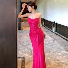 Lunivop  Dresses Women Sexy Lace Patchwork Strapless Slim Ruched Backless Temperament Cocktail Dress Party Female Fashion