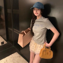 Lunivop Sweet Fairycore Cake Skirts Women Kawaii Korean Style Ruffle Mini Skirt Elegant Casual High Waist Mesh Layered Skirt