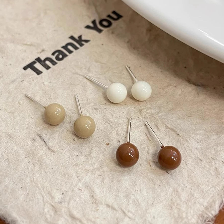 Lunivop 6Pcs/set Fashion Simple Pearl Bean Earrings for Women Needle Studs Sweet Elegant Party Jewelry Girlfriend Gifts