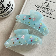 Lunivop  Fashion Starfish Hair Claw For Women Classic Blue Rhinestone Hair Clip Large Shark Clip Crab Hairpin Hair Accessories