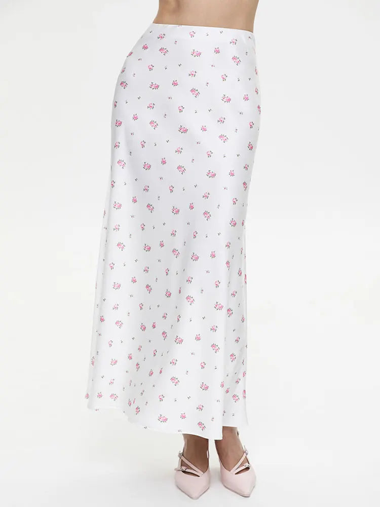 Lunivop   Summer Floral Printed Fashion Long Skirt Women Korean High Waist Slim Elegant Party Skirts Ladies Casual Midi Skirt Streetwear