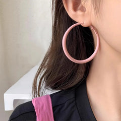 Lunivop Korean Fashion Simple Pink Round Square Earrings for Women Exquisite Copper Earring Sweet Elegant Party Jewelry Girlfriend Gifts