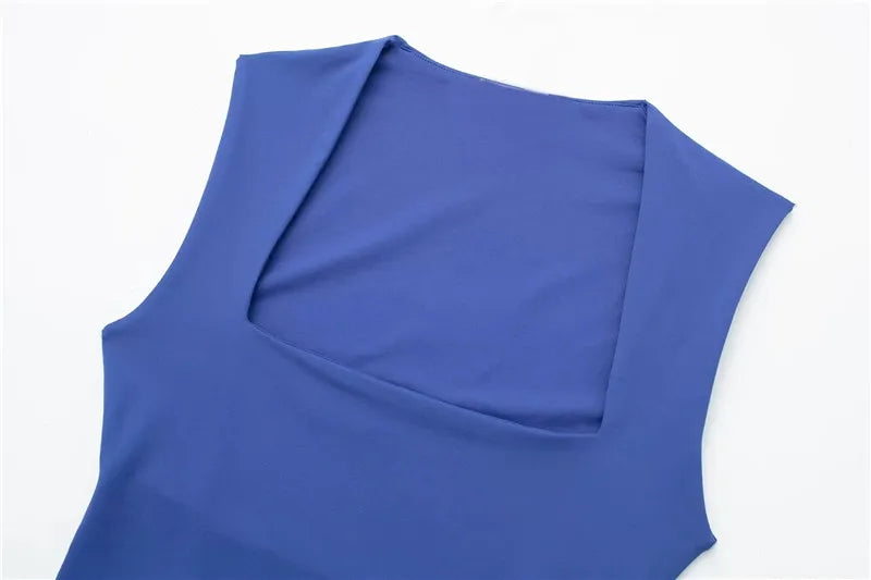 Lunivop 2025 Black Woman Body Square Neck Sleeveless Bodysuit Women Blue White Sexy Tight Bodysuit Lingerie Bodycon Summer Tops