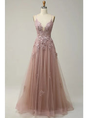 Lunivop  New Fairy Exquisite Flower Appliques Long Cascading Mesh Gown Sexy Deep V Sleeveless Slim A-line Dress Summer Popular