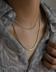 Lunivop Basic Stainless Steel Snake Bone Chain Choker Necklace for Women Men Thin Chain Necklace Trendy Jewelry Accessories Gift