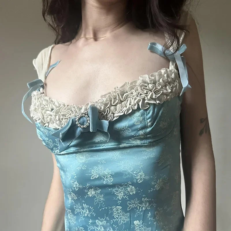 Lunivop Retro Lace Spliced Skinny Exquisite Patchwork Camisole Classical Sweet Chic Fashion Women Blouses Y2k Clothes Coquette Aesthetic