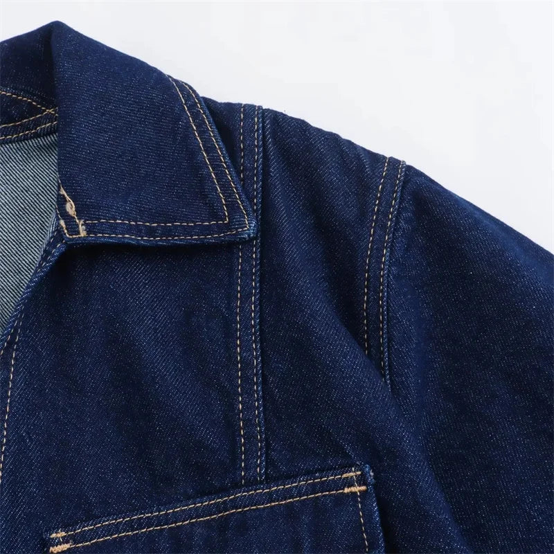 Lunivop Blue Denim Shirt Woman Short Sleeve Cropped Shirt Women Summer Short Tops Woman Streetwear Y2k Stylish Women's Blouses