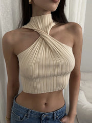 Lunivop  Knit Sweater Pullover Women Ribbed Twist Off-Shoulder Slim Summer Patchwork High Waist Tank Top Knitwear Female Y2k Top