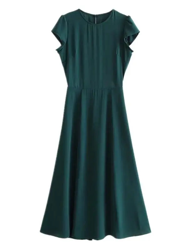 Lunivop  Vintage French Style Wine Red Floral  Backless Split Midi Dress Elegant Woman Hollow Out Hole Short Sleeve Dresses Vestido