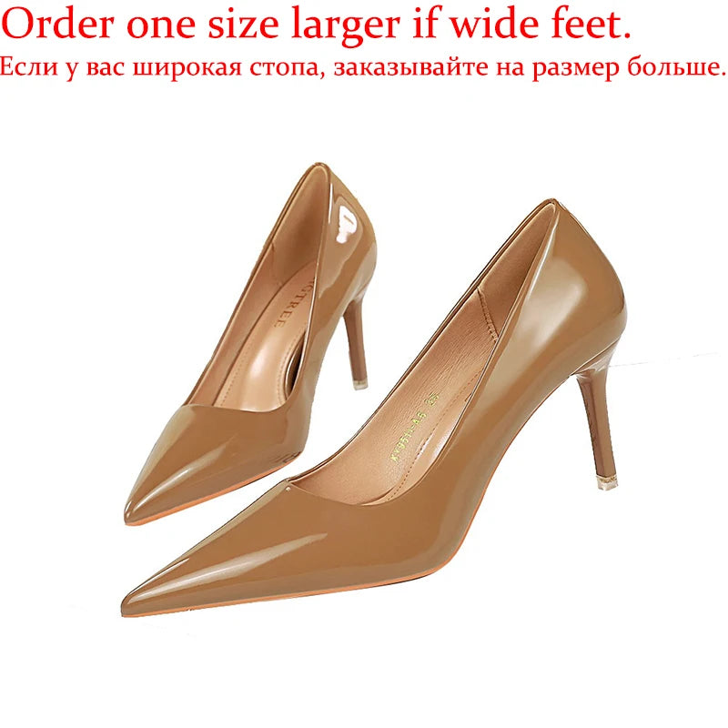 Lunivop  Women Concise 7.5cm 10.5cm High Thin Heels Pumps Lady Red Party Date Scarpins Female Stylish Elegant Pointed Toe Dress Shoes