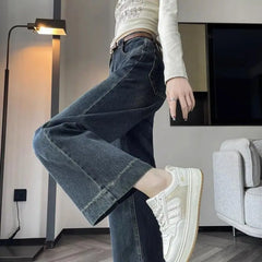 Lunivop  High Waist Retro Narrow Wide Leg Pants Women Winter New Slimming High Waist Loose Hanging Feel Ankle Length Casual Trousers