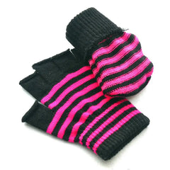 Lunivop Striped Stripey Unisex One Size Fingerless Gloves Gothic Knitting Fingerless Gloves Winter Warm Elastic Comfortable Gloves