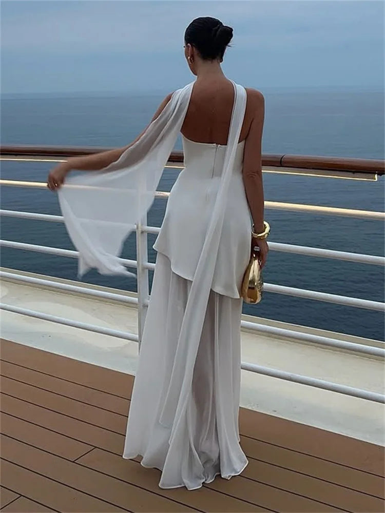 Lunivop Summer Female With Ribbon Long Dress Elegant Mesh Backless Patchwork Slim Fashion Party Dress Gown Women's Bodycon Dress