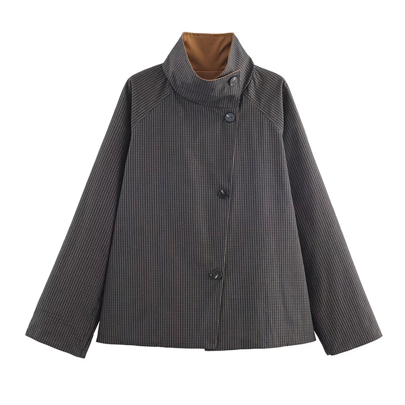 Lunivop  Women High Street Loose Buttons Short Jacket Autumn Fashion Double-Sided Commute Women Casual Coat Long Sleeve New Jackets