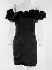 Lunivop  Sexy backless mini black white summer dress womens elegant ruffles evening party dresses bodycon club birthday dress vestidos