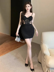 Lunivop  Woman Dress Hollow Out Bandage Sleeveless Slim Backless Summer Fashion Mini Dresses Party Female Sexy Clubwear Elegant