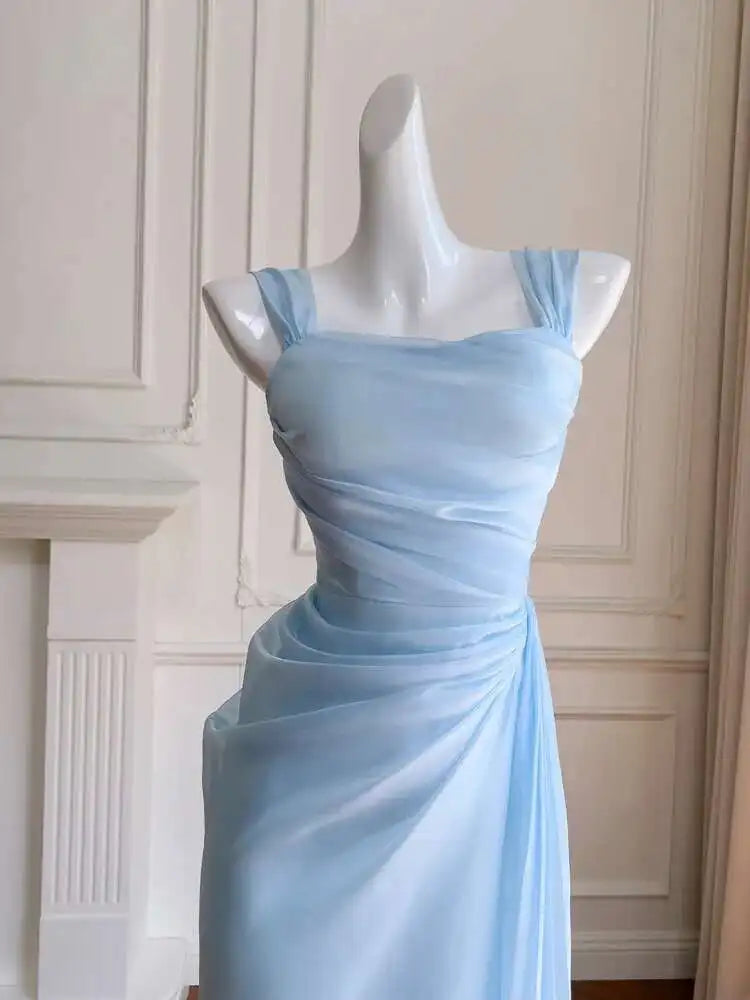 Lunivop Solid Minimalist Folds Design Dresses For Women Square Collar High Waist Sleeveless Elegant  Dress Autumn 2025