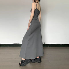 Lunivop Casual Solid Sling Slim Y2k  Dress Streetwear Holiday Party Korean Fashion Sexy Spring Summer Women Outfit