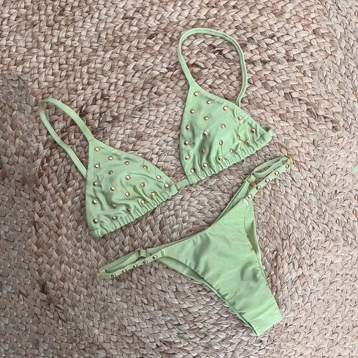 Lunivop   Push Up Bikini Women 2025 Sexy Swimsuit Crochet Swimwear Female Bandeau Biquini Solid Swimming Suit Beachwear Bathingsuit Outfit