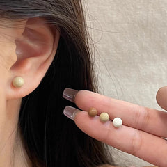 Lunivop 6Pcs/set Fashion Simple Pearl Bean Earrings for Women Needle Studs Sweet Elegant Party Jewelry Girlfriend Gifts